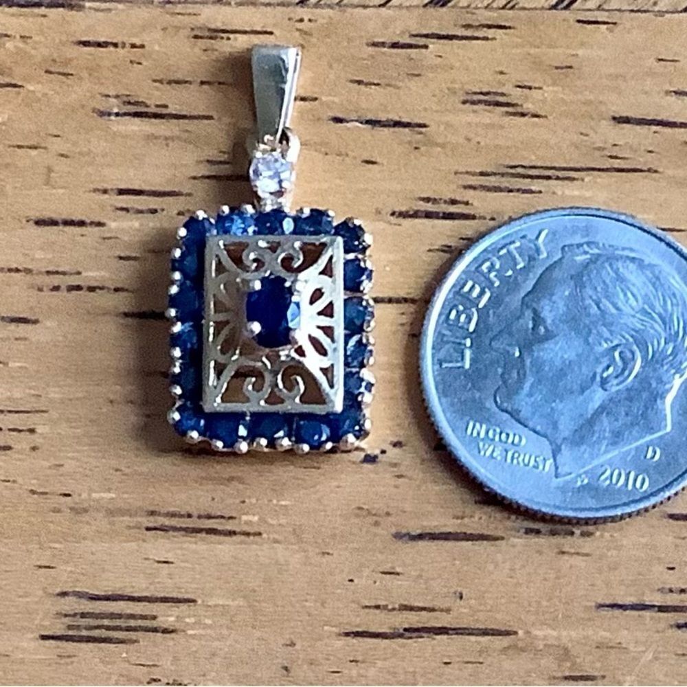 14k ESTATE- 19 deep blue sapphires
 And One diamond pendant. 
FINAL PRICE DROP​